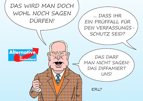 Cartoon: Plötzlich politisch korrekt (medium) by Erl tagged politik,partei,afd,rechtspopulismus,nationalismus,rassismus,teil,rechter,flügel,junge,alternative,rechtsextremismus,prüffall,verfassungsschutz,vorstufe,beobachtung,klage,unterlassung,nennung,diffamierung,political,correctness,politische,korrektheit,gauland,karikatur,erl,politik,partei,afd,rechtspopulismus,nationalismus,rassismus,teil,rechter,flügel,junge,alternative,rechtsextremismus,prüffall,verfassungsschutz,vorstufe,beobachtung,klage,unterlassung,nennung,diffamierung,political,correctness,politische,korrektheit,gauland,karikatur,erl