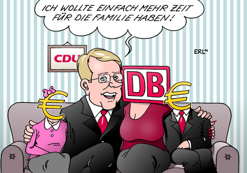 Cartoon: Pofalla (medium) by Erl tagged ronald,pofalla,cdu,merkel,kanzleramtsminister,ausstieg,politik,einstieg,deutsche,bahn,vorstand,posten,geld,zeit,familie,postengeschacher,karikatur,erl,ronals,pofalla,cdu,merkel,kanzleramtsminister,ausstieg,politik,einstieg,deutsche,bahn,vorstand,posten,geld,zeit,familie,postengeschacher