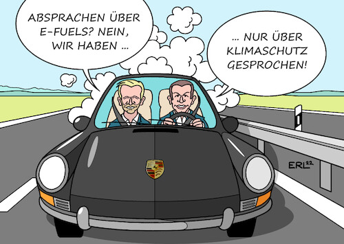 Cartoon: Porschefahrer (medium) by Erl tagged politik,fdp,christian,lindner,verhinderung,aus,verbrenner,fuels,absprache,porsche,chef,oliver,blume,dementi,widersprüche,torpedierung,klimaschutz,porschefahrer,karikatur,erl,politik,fdp,christian,lindner,verhinderung,aus,verbrenner,fuels,absprache,porsche,chef,oliver,blume,dementi,widersprüche,torpedierung,klimaschutz,porschefahrer,karikatur,erl