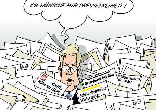 Cartoon: Pressefreiheit (medium) by Erl tagged scheibchenweise,taktik,wahrheit,fehler,entschuldigung,pressefreiheit,drohung,bild,artikel,geld,nähe,unternehmer,privat,kredit,wulff,christian,bundespräsident,bundespräsident,wulff,kredit,unternehmer,bild,drohung,pressefreiheit,entschuldigung,fehler,wahrheit