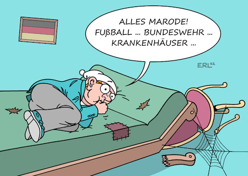 Cartoon: Psychoanalyse (medium) by Erl tagged politik,sport,fußball,wm,2022,katar,deutschland,ausscheiden,vorrunde,zustand,land,bundeswehr,krankenhäuser,gesundheit,verteidigung,analyse,psychoanalyse,couch,karikatur,erl,politik,sport,fußball,wm,2022,katar,deutschland,ausscheiden,vorrunde,zustand,land,bundeswehr,krankenhäuser,gesundheit,verteidigung,analyse,psychoanalyse,couch,karikatur,erl