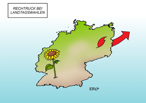 Cartoon: Rechtsruck 2 (medium) by Erl tagged baden,landtagswahl,württemberg,rheinland,pfalz,sachsen,anhalt,cdu,grüne,spd,afd,rechtsruck,einbruch,flüchtlinge,flüchtlingspolitik,karikatur,erl,landtagswahl,baden,württemberg,rheinland,pfalz,sachsen,anhalt,cdu,grüne,spd,afd,rechtsruck,einbruch,flüchtlinge,flüchtlingspolitik,karikatur,erl