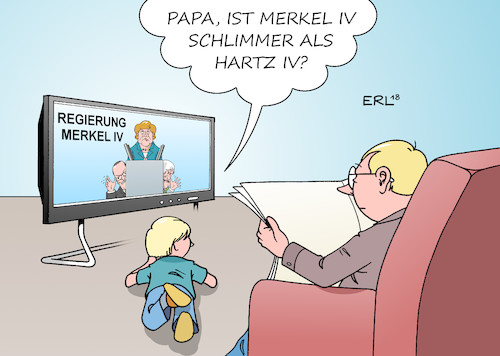 Cartoon: Regierung Merkel IV (medium) by Erl tagged politik,regierungserklärung,bundeskanzlerin,angela,merkel,antritt,vierte,amtszeit,bundestagswahl,regierung,grosse,koalition,groko,cdu,csu,spd,kritiker,gesundheitsminister,jens,spahn,jung,konservativ,aussagen,hartz,iv,armut,innenminister,horst,seehofer,flüchtlingspolitik,abschiebungen,rede,bundestag,karikatur,erl,politik,regierungserklärung,bundeskanzlerin,angela,merkel,antritt,vierte,amtszeit,bundestagswahl,regierung,grosse,koalition,groko,cdu,csu,spd,kritiker,gesundheitsminister,jens,spahn,jung,konservativ,aussagen,hartz,iv,armut,innenminister,horst,seehofer,flüchtlingspolitik,abschiebungen,rede,bundestag,karikatur,erl