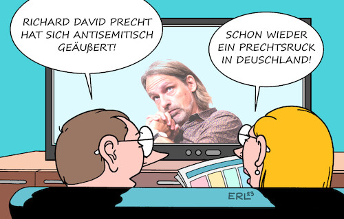 Cartoon: Richard David Precht (medium) by Erl tagged politik,richard,david,precht,philosoph,interview,aüßerung,antisemitisch,antisemitismus,juden,arbeit,rechtsruck,karikatur,erl,politik,richard,david,precht,philosoph,interview,aüßerung,antisemitisch,antisemitismus,juden,arbeit,rechtsruck,karikatur,erl