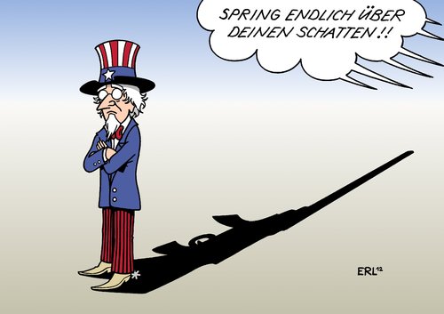 Cartoon: Schatten (medium) by Erl tagged usa,amoklauf,grundschule,waffen,waffengesetz,waffenlobby,schatten,springen,uncle,sam,usa,amoklauf,grundschule,waffen,waffengesetz,waffenlobby,schatten,springen,uncle,sam