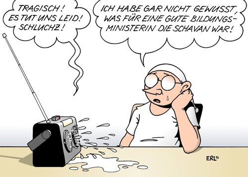 Cartoon: Schavan (medium) by Erl tagged bundesbildungsministerin,bildungsministerin,annette,schavan,doktor,doktortitel,doktorarbeit,plagiat,uni,universität,düsseldorf,aberkennung,klage,rücktritt,tragisch,tränen,bundesbildungsministerin,bildungsministerin,annette,schavan,doktor,doktortitel,doktorarbeit,plagiat,uni,universität,düsseldorf,aberkennung,klage,rücktritt,tragisch,tränen