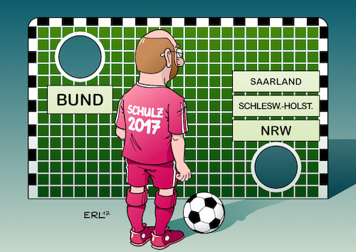 Cartoon: Schulz NRW (medium) by Erl tagged landtagswahl,nordrhein,westfalen,saarland,schleswig,holstein,sieg,cdu,niederlage,spd,kanzlerkandidat,martin,schulz,schulzeffekt,schulzzug,anfang,euphorie,bundestagswahl,bundeskanzlerin,angela,merkel,superwahljahr,zu,fußball,tor,torwand,torwandschießen,karikatur,erl,landtagswahl,nordrhein,westfalen,saarland,schleswig,holstein,sieg,cdu,niederlage,spd,kanzlerkandidat,martin,schulz,schulzeffekt,schulzzug,anfang,euphorie,bundestagswahl,bundeskanzlerin,angela,merkel,superwahljahr,zu,fußball,tor,torwand,torwandschießen,karikatur,erl