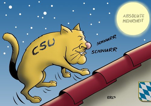 Cartoon: Seehofer (medium) by Erl tagged csu,bayern,wahlkampf,landtagswahl,bundestagswahl,wahl,löwe,kätzchen,schnurren,absolute,mehrheit,katze,dach,mond,vollmond,sterne,ministerpräsident,horst,seehofer,csu,bayern,wahlkampf,landtagswahl,bundestagswahl,wahl,löwe,kätzchen,schnurren,absolute,mehrheit,katze,dach,mond,vollmond,sterne,ministerpräsident,horst,seehofer