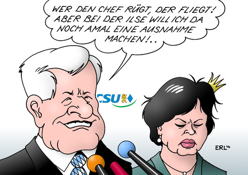 Cartoon: Seehofer (medium) by Erl tagged csu,klausur,wildbad,kreuth,energiewende,kosten,schulden,streit,ministerpräsident,horst,seehofer,wirtschaftsministerin,ilse,aigner,protest,zuwanderung,armut,sozialsystem,populismus,betrug,bayern,csu,klausur,wildbad,kreuth,energiewende,kosten,schulden,streit,ministerpräsident,horst,seehofer,wirtschaftsministerin,ilse,aigner,protest,zuwanderung,armut,sozialsystem,populismus,betrug,bayern