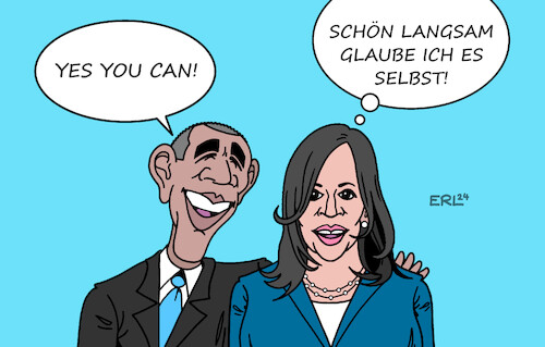 Cartoon: Segen von Obama (medium) by Erl tagged politik,usa,wahl,präsidentschaft,präsidentschaftswahl,demokraten,kandidat,präsident,joe,biden,rückzug,alter,nachfolgerin,vizepräsidentin,kamala,harris,unterstützung,partei,expräsident,barack,obama,yes,we,can,glaube,selbstvertrauen,karikatur,erl,politik,usa,wahl,präsidentschaft,präsidentschaftswahl,demokraten,kandidat,präsident,joe,biden,rückzug,alter,nachfolgerin,vizepräsidentin,kamala,harris,unterstützung,partei,expräsident,barack,obama,yes,we,can,glaube,selbstvertrauen,karikatur,erl