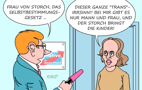 Cartoon: Selbstbestimmungsgesetz (medium) by Erl tagged politik,regierung,ampel,selbstbestimmungsgesetz,regelung,geschlecht,vorname,trans,abbau,hürden,kritik,ablehnung,afd,rechtextremismus,rechtspopulismus,mann,frau,kinder,storch,karikatur,erl,politik,regierung,ampel,selbstbestimmungsgesetz,regelung,geschlecht,vorname,trans,abbau,hürden,kritik,ablehnung,afd,rechtextremismus,rechtspopulismus,mann,frau,kinder,storch,karikatur,erl