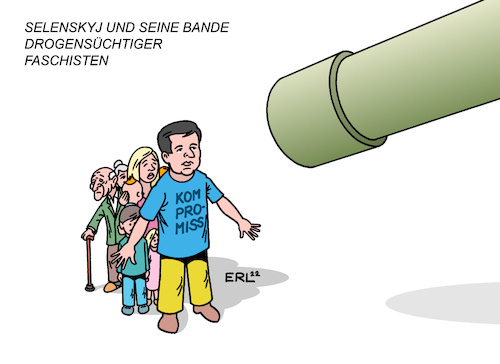 Cartoon: Selenskyj (medium) by Erl tagged politik,krieg,angriff,angriffskrieg,wladimir,putin,russland,panzer,ukraine,begründung,regierung,bande,faschisten,nazis,drogensüchtig,präsident,wolodymyr,selenskyj,landesvater,beschützer,frauen,kinder,alte,karikatur,erl,politik,krieg,angriff,angriffskrieg,wladimir,putin,russland,panzer,ukraine,begründung,regierung,bande,faschisten,nazis,drogensüchtig,präsident,wolodymyr,selenskyj,landesvater,beschützer,frauen,kinder,alte,karikatur,erl