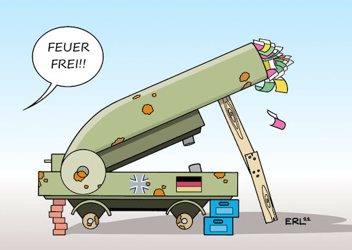 Cartoon: Sondervermögen (medium) by Erl tagged politik,krieg,russland,ukraine,reaktion,deutschland,sondervermögen,bundeswehr,ausrüstung,marode,aufrüstung,verteidigung,hundert,milliarden,karikatur,erl,politik,krieg,russland,ukraine,reaktion,deutschland,sondervermögen,bundeswehr,ausrüstung,marode,aufrüstung,verteidigung,hundert,milliarden,karikatur,erl