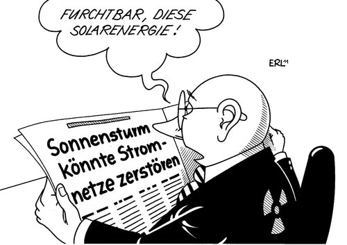 Cartoon: Sonnensturm (medium) by Erl tagged sonnensturm,solarenergie,atomenergie,atomkonzern,atomlobby,atomausstieg,akw,atomkraftwerk,atomkraft