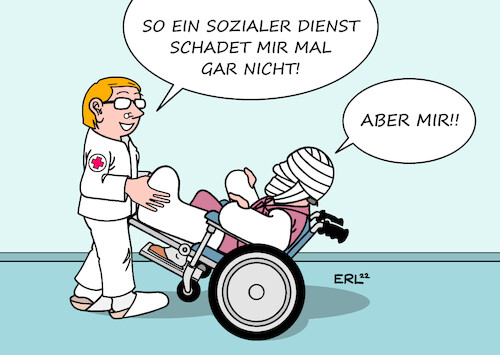 Cartoon: Sozialer Dienst (medium) by Erl tagged politik,vorschlag,bundespräsident,frank,walter,steinmeier,junge,erwachsene,menschen,soziale,dienste,sozialdienst,erfahrung,leben,lebenserfahrung,gesellschaft,rollstuhl,karikatur,erl,politik,vorschlag,bundespräsident,frank,walter,steinmeier,junge,erwachsene,menschen,soziale,dienste,sozialdienst,erfahrung,leben,lebenserfahrung,gesellschaft,rollstuhl,karikatur,erl