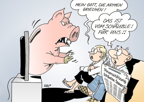 Cartoon: Sparen (medium) by Erl tagged sparen,sparkurs,griechenland,cdu,csu,fdp,schwarzgelb,koalition,regierung,regieren,steuerschätzung,steuerausfälle,steuersenkung,schäuble,sparschwein,sparen,sparkurs,griechenland,cdu,csu,fdp,schwarzgelb,koalition,regierung,regieren,steuerschätzung,steuerausfälle,schäuble,steuersenkung,sparschwein