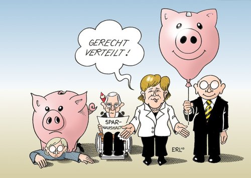 Cartoon: Sparhaushalt (medium) by Erl tagged haushalt,sparhaushalt,sparen,ungerecht,verteilung,lasten,belastungen,vermutung,planung,merkel,schäuble,sparschwein,haushalt,sparhaushalt,sparen,ungerecht,verteilung,lasten,belastungen,vermutung,planung,angela merkel,wolfgang schäuble,sparschwein,angela,merkel,wolfgang,schäuble