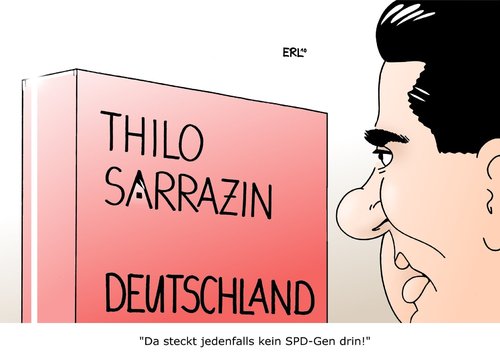 Cartoon: SPD-Gen (medium) by Erl tagged spd,mitglied,sarrazin,thilo,buch,rechts,rassismus,migration,integration,islam,moslems,juden,gene,gen,sigmar,gabriel,spd,mitglied,thilo sarrazin,rechts,rassismus,migration,integration,islam,moslems,juden,gene,gen,sigmar gabriel,thilo,sarrazin,sigmar,gabriel