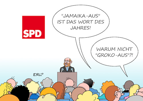 Cartoon: SPD-Wunsch (medium) by Erl tagged bundestagswahl,regierungsbildung,jamaika,scheitern,neuauflage,grosse,koalition,groko,schwarz,rot,cdu,csu,spd,martin,schulz,parteitag,rede,erklärung,werbung,gespräche,ergebnis,offen,ergebnisoffen,dilemma,konflikt,skepsis,partei,basis,jusos,wort,des,jahres,aus,wunsch,karikatur,erl,bundestagswahl,regierungsbildung,jamaika,scheitern,neuauflage,grosse,koalition,groko,schwarz,rot,cdu,csu,spd,martin,schulz,parteitag,rede,erklärung,werbung,gespräche,ergebnis,offen,ergebnisoffen,dilemma,konflikt,skepsis,partei,basis,jusos,wort,des,jahres,aus,wunsch,karikatur,erl