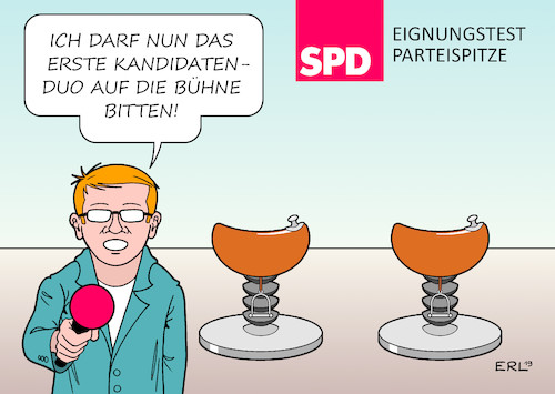 Cartoon: SPD Eignungstest (medium) by Erl tagged politik,spd,partei,suche,vorsitzende,parteichef,parteichefin,parteispitze,kandidaten,kandidatinnen,duo,bewerbung,tour,casting,rodeo,karikatur,erl,politik,spd,partei,suche,vorsitzende,parteichef,parteichefin,parteispitze,kandidaten,kandidatinnen,duo,bewerbung,tour,casting,rodeo,karikatur,erl