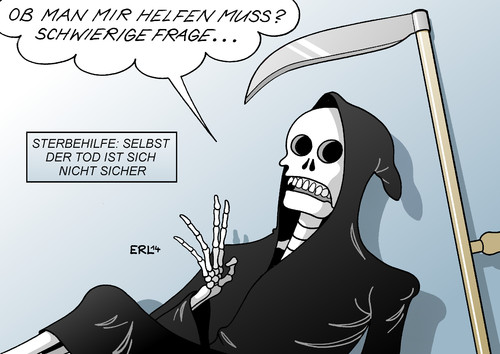 Cartoon: Sterbehilfe (medium) by Erl tagged tod,sterben,krankheit,sterbehilfe,gesetz,diskussion,bundestag,frage,ethik,moral,tod,sterben,krankheit,sterbehilfe,gesetz,diskussion,bundestag,frage,ethik,moral