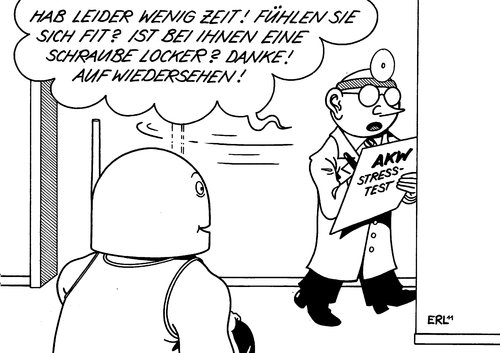 Cartoon: Stresstest (medium) by Erl tagged atomkraftwerk,stresstest,sicherheit,überprüfung,risiko,flugzeug,absturz,gau,supergau,möglichkeit,denken,finanzkrise,eurokrise,schulden,krise,überschuldung,griechenland,umschuldung,pleite,atomenergie,ausstieg,energiewende,japan,fukushima