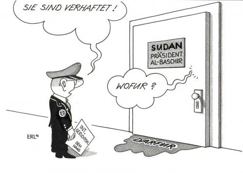 Cartoon: Sudan (medium) by Erl tagged sudan,darfur,internationaler,gerichtshof,den,haag,haftbefehl,sudan,darfur,internationaler gerichtshof,den haag,haftbefehl,menschenrecht,massenmord,völkermord,präsident,albaschir,ungeschoren,diktator,unterdrückung,blut,schuld,gewissen,verbrechen,versteck,verweigerung,unschuld,afrika