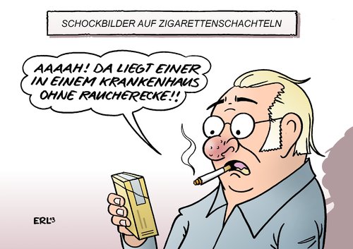 Cartoon: Tabak Schockbilder (medium) by Erl tagged politik,gesundheit,eu,raucher,nikotin,drogen,sucht,raucherecke,krankenhaus,krankheit,abschreckung,schockbilder,zigarettenschachtel,zigaretten,tabak,rauchen,rauchen,tabak,zigaretten,zigarettenschachtel,schockbilder,abschreckung,krankheit,krankenhaus,raucherecke,sucht,drogen,nikotin,raucher,eu,gesundheit,politik