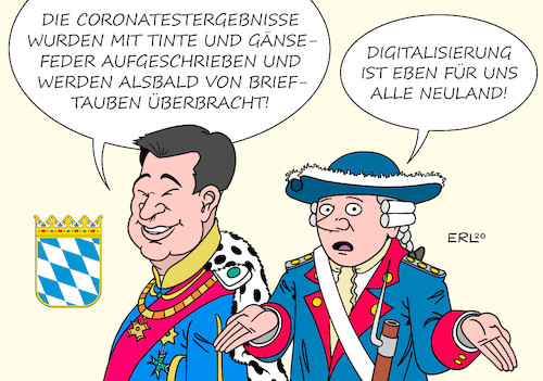 Cartoon: Testergebnisse (medium) by Erl tagged politik,corona,virus,pandemie,krisenmanager,markus,söder,ministerpräsident,csu,bayern,panne,coronatests,urlaub,rückkehrer,ergebnisse,verzögerung,infizierte,unwissend,dämpfer,ambitionen,kanzleramt,digitalisierung,rückstand,karikatur,erl,politik,corona,virus,pandemie,krisenmanager,markus,söder,ministerpräsident,csu,bayern,panne,coronatests,urlaub,rückkehrer,ergebnisse,verzögerung,infizierte,unwissend,dämpfer,ambitionen,kanzleramt,digitalisierung,rückstand,karikatur,erl