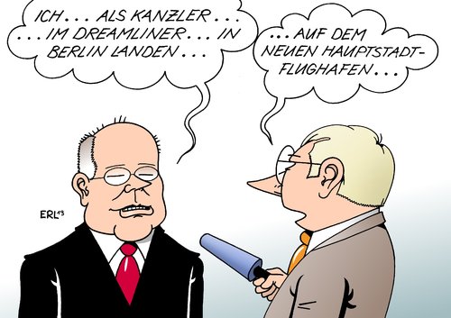 Cartoon: Träumerei (medium) by Erl tagged steinbrück,peer,kanzlerkandidat,spd,pannen,dreamliner,flugzeug,boeing,notlandung,hauptstadtflughafen,flughafen,berlin,brandenburg,pfusch,verzögerung,kostenexplosion,steinbrück,dreamliner,hauptstadtflughafen