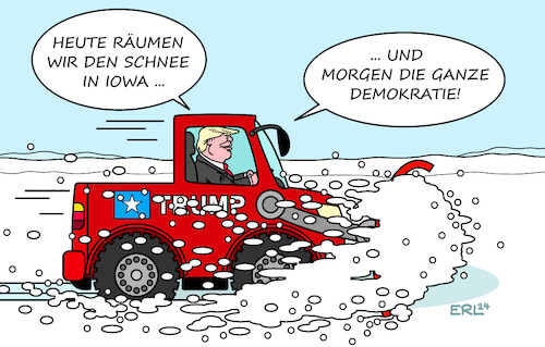 Cartoon: Trump räumt ab (medium) by Erl tagged politik,usa,republikaner,vorwahlen,iowa,caucus,sieger,donald,trump,rechtspopulismus,rechtsextremismus,ziel,autokratie,abbau,abräumen,demokratie,wetter,winter,kälte,schnee,schneepflug,räumen,karikatur,erl,politik,usa,republikaner,vorwahlen,iowa,caucus,sieger,donald,trump,rechtspopulismus,rechtsextremismus,ziel,autokratie,abbau,abräumen,demokratie,wetter,winter,kälte,schnee,schneepflug,räumen,karikatur,erl