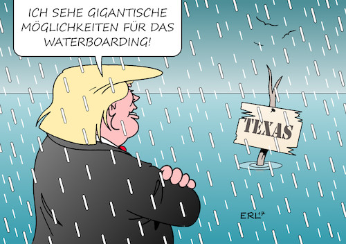 Cartoon: Trump Texas II (medium) by Erl tagged usa,präsident,donald,trump,hurrikan,harvey,tropensturm,regen,starkregen,überflutung,überschwemmung,unwtter,wetter,klima,klimawandel,vertrag,abkommen,paris,ausstieg,rechtspopulismus,rechtsextremismus,rassismus,begnadigung,sheriff,waterboarding,karikatur,erl,usa,präsident,donald,trump,hurrikan,harvey,tropensturm,regen,starkregen,überflutung,überschwemmung,unwtter,wetter,klima,klimawandel,vertrag,abkommen,paris,ausstieg,rechtspopulismus,rechtsextremismus,rassismus,begnadigung,sheriff,waterboarding,karikatur,erl