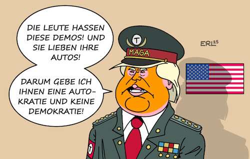 Cartoon: Trumpsche Logik (medium) by Erl tagged politik,usa,präsident,trump,umbau,demokratie,autokratie,militär,städte,demos,diktator,karikatur,erl,politik,usa,präsident,trump,umbau,demokratie,autokratie,militär,städte,demos,diktator,karikatur,erl