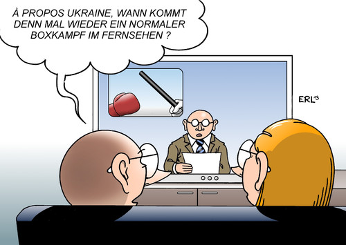 Cartoon: Ukraine (medium) by Erl tagged ukraine,machtkampf,regierung,opposition,vitali,klitschko,boxen,boxer,boxhandschuhe,schlagstock,fernsehen,zuschauer,ukraine,machtkampf,regierung,opposition,vitali,klitschko,boxen,boxer,boxhandschuhe,schlagstock,fernsehen,zuschauer