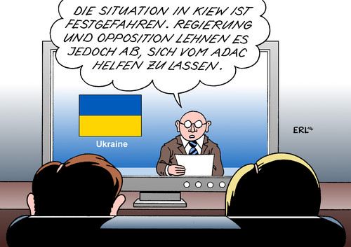 Cartoon: Ukraine (medium) by Erl tagged ukraine,protest,kiew,demonstration,zusammenstöße,situation,festgefahren,regierung,opposition,adac,leserwahl,zahlen,manipulation,auto,automobilclub,vertaruenskrise,ukraine,protest,kiew,demonstration,zusammenstöße,situation,festgefahren,regierung,opposition,adac,leserwahl,zahlen,manipulation,auto,automobilclub,vertaruenskrise