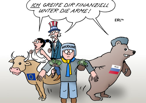 Cartoon: Ukraine (medium) by Erl tagged ukraine,machtkampf,regierung,janukowitsch,opposition,vitali,klitschko,eu,usa,russland,richtung,geld,finanzen,unterstützung,ziehen,seite,stier,europa,uncle,sam,bär,ukraine,machtkampf,regierung,janukowitsch,opposition,vitali,klitschko,eu,usa,russland,richtung,geld,finanzen,unterstützung,ziehen,seite,stier,europa,uncle,sam,bär