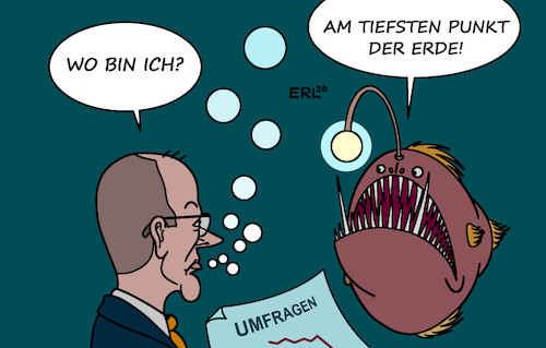 Cartoon: Umfragetief (medium) by Erl tagged politik,bundeskanzler,merz,umfragen,umfragetief,beliebtheit,tiefpunkt,tiefsee,marianengraben,tiefseefisch,karikatur,erl,politik,bundeskanzler,merz,umfragen,umfragetief,beliebtheit,tiefpunkt,tiefsee,marianengraben,tiefseefisch,karikatur,erl