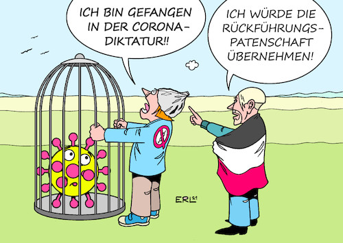 Cartoon: Unwörter des jahres (medium) by Erl tagged politik,sprache,deutsch,wort,unwort,des,jahres,unwörter,coronadiktatur,verharmlosung,diktatur,coronaleugner,querdenker,rechtsextremismus,reichsbürger,corona,virus,pandemie,covid19,rückführungspatenschaften,migration,asylrecht,flucht,abschiebung,euphemismus,flüchtlinge,geflüchtete,karikatur,erl,politik,sprache,deutsch,wort,unwort,des,jahres,unwörter,coronadiktatur,verharmlosung,diktatur,coronaleugner,querdenker,rechtsextremismus,reichsbürger,corona,virus,pandemie,covid19,rückführungspatenschaften,migration,asylrecht,flucht,abschiebung,euphemismus,flüchtlinge,geflüchtete,karikatur,erl