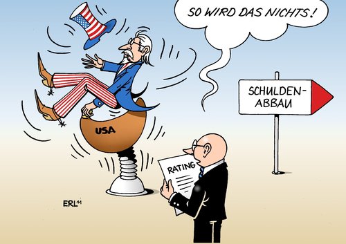 Cartoon: USA (medium) by Erl tagged usa,kreditwürdigkeit,schulden,wirtschaft,wirtschaftsleistung,schuldenabbau,innepolitik,streit,demokraten,republikaner,tea,party,rodeo,usa,kreditwürdigkeit,schulden,wirtschaft,wirtschaftsleistung,schuldenabbau,innepolitik,streit,demokraten,republikaner,tea party,finanzen,amerika,tea,party