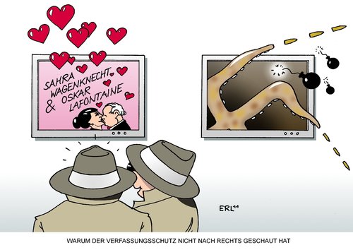 Cartoon: Verfassungsschutz (medium) by Erl tagged bankraub,mord,vereinigung,terroristische,terror,rechts,beziehung,wagenknecht,sahra,lafontaine,oskar,links,beobachtung,deutschland,verfassungsschutz,verfassungsschutz,deutschland,beobachtung,links,lafontaine,beziehung,rechts,terror,terroristische,vereinigung