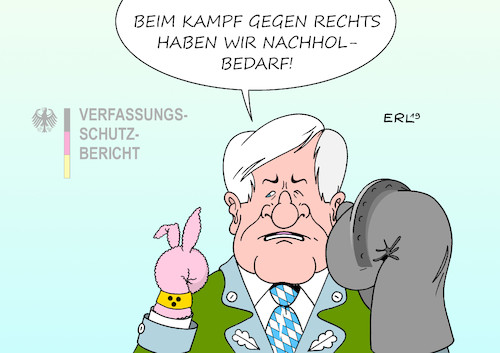 Cartoon: Verfassungsschutzbericht (medium) by Erl tagged politik,innenminister,horst,seehofer,verfassungsschutzbericht,verfassungsschutz,bericht,straftaten,terror,rechts,links,islamismus,nachholbedarf,kampf,gegen,rechtsterrorismus,boxhandschuhe,samthandschuhe,blind,hase,karikatur,erl,politik,innenminister,horst,seehofer,verfassungsschutzbericht,verfassungsschutz,bericht,straftaten,terror,rechts,links,islamismus,nachholbedarf,kampf,gegen,rechtsterrorismus,boxhandschuhe,samthandschuhe,blind,hase,karikatur,erl