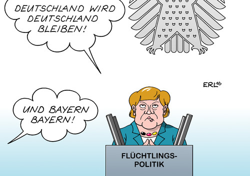 Cartoon: Versteckte Drohung (medium) by Erl tagged bundestag,haushalt,kanzleramt,debatte,abrechnung,opposition,bundeskanzlerin,angela,merkel,cdu,flüchtlinge,flüchtlingspolitik,kritik,verteidigung,kurs,überzeugung,deutschland,identität,kultur,bayern,drohung,csu,karikatur,erl,bundestag,haushalt,kanzleramt,debatte,abrechnung,opposition,bundeskanzlerin,angela,merkel,cdu,flüchtlinge,flüchtlingspolitik,kritik,verteidigung,kurs,überzeugung,deutschland,identität,kultur,bayern,drohung,csu,karikatur,erl