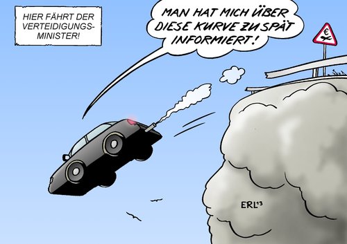 Cartoon: Verteidigungsminister (medium) by Erl tagged verteidigungsminister,drohne,euro,hawk,zulassung,steuerverschwendung,vertuschung,verschleierung,information,mitarbeiter,schuld,fehler,aufklärung,aufklärungsdrohne,untersuchungsausschuss,rudolf,scharping,franz,josef,jung,karl,theodor,zu,guttenberg,thomas,de,maiziere,kurve,auto,schlucht,verteidigungsminister,drohne,euro,hawk,zulassung,steuerverschwendung,vertuschung,verschleierung,information,mitarbeiter,schuld,fehler,aufklärung,aufklärungsdrohne,untersuchungsausschuss,rudolf,scharping,franz,josef,jung,karl,theodor,zu,guttenberg,thomas,de,maiziere,kurve,auto,schlucht