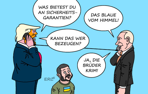 Cartoon: Vertrauen (medium) by Erl tagged politik,krieg,russland,ukraine,selenskyj,trump,telefonat,putin,sicherheitgarantie,krim,lügen,märchen,karikatur,erl,politik,krieg,russland,ukraine,selenskyj,trump,telefonat,putin,sicherheitgarantie,krim,lügen,märchen,karikatur,erl