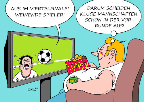 Cartoon: Viertelfinale (medium) by Erl tagged politik,sport,fußball,wm2022,katar,deutschland,ausscheiden,vorrunde,aus,viertelfinale,brasilien,niederlande,portugal,england,fernsehen,fan,karikatur,erl,politik,sport,fußball,wm2022,katar,deutschland,ausscheiden,vorrunde,aus,viertelfinale,brasilien,niederlande,portugal,england,fernsehen,fan,karikatur,erl