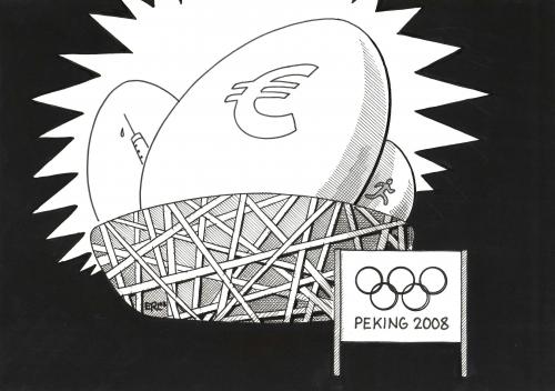 Cartoon: Vogelnest (medium) by Erl tagged olympia,peking,china,geld,doping,sport,stadion,vogelnest,olympia,olympiade,olympische kommitee,olympische spiele,peking,beijing,china,vogelnest,spitzname,stadion,sport,doping,eier,dicke eier,a probe,amphetamine,anabolika,antidopingkontrolle,athletik,b probe,blutprobe,blutdoping,boykott,buddhismus,cortison,dalai lama,dopingliste,dopingskandal,dopingtest,eigenblutdoping,epo,filmverbot,flaggenverbot,freistaat tibet,gefängnisstrafe,glenbuterol,hämatokritwert,internetverbot,kameraverbot,medikamentenmissbrauch,meinungsfreiheit,menschenrechte,militär,militärdiktatur,mönch,pharmaindustrie,pressefreiheit,propaganda,sportdrill,steroide,stille diplomatie,taiwan,testosteron,tibet,tibetaktivist,wachstumshormone,zensur,olympische,kommitee,spiele,dicke,dalai,lama,freistaat,stille,diplomatie,probe