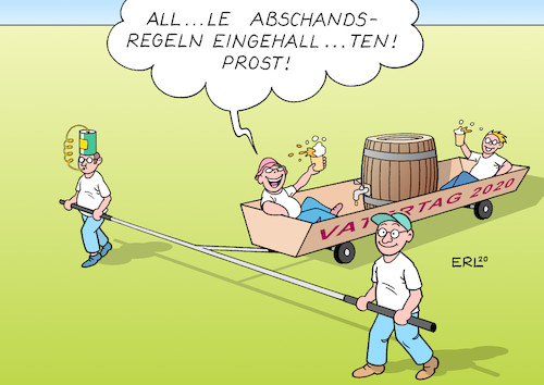 Cartoon: Vorbildliche Väter (medium) by Erl tagged politik,vatertag,christi,himmelfahrt,männer,väter,bier,bollerwagen,corona,virus,pandemie,covid19,abstand,regeln,hygiene,vorbild,vater,karikatur,erl,politik,vatertag,christi,himmelfahrt,männer,väter,bier,bollerwagen,corona,virus,pandemie,covid19,abstand,regeln,hygiene,vorbild,vater,karikatur,erl