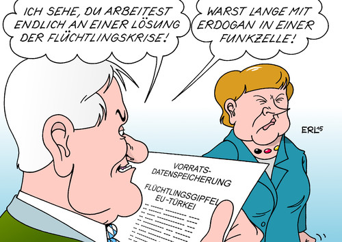 Cartoon: Vorratsdatenspeicherung (medium) by Erl tagged karikatur,funkzelle,merkel,seehofer,erdogan,hilfe,abschottung,zugeständnisse,türkei,eu,flüchtlingsgipfel,flüchtlinge,gipfel,datenschutz,verbrechensbekämpfung,bekämpfung,verbrechen,speicherung,daten,kommunikation,telefon,vorratsdatenspeicherung,erl,vorratsdatenspeicherung,telefon,kommunikation,daten,speicherung,verbrechen,bekämpfung,verbrechensbekämpfunggipfel,flüchtlinge,flüchtlingsgipfel,eu,türkei,zugeständnisse,abschottung,hilfe,erdogan,seehofer,merkel,funkzelle,karikatur,erl