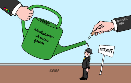 Cartoon: Wachstumschancengesetz (medium) by Erl tagged politik,bundesregierung,ampel,spd,grüne,fdp,förderung,wirtschaft,wachstum,wachstumschancengesetz,zustimmung,bundesrat,aufgabe,blockade,korken,gießkanne,gießen,wasser,dünger,karikatur,erl,politik,bundesregierung,ampel,spd,grüne,fdp,förderung,wirtschaft,wachstum,wachstumschancengesetz,zustimmung,bundesrat,aufgabe,blockade,korken,gießkanne,gießen,wasser,dünger,karikatur,erl