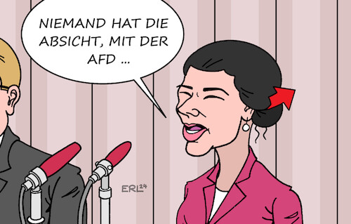 Cartoon: Wagenknecht (medium) by Erl tagged politik,partei,bsw,bündnis,sahra,wagenknecht,positionen,links,rechts,überschneidung,afd,rechtsextremismus,landtagswahl,wahl,thüringen,sachsen,brandenburg,pressekonferenz,ddr,walter,ulbricht,sed,niemand,absich,mauer,bauen,mauerbau,berlin,1961,karikatur,erl,politik,partei,bsw,bündnis,sahra,wagenknecht,positionen,links,rechts,überschneidung,afd,rechtsextremismus,landtagswahl,wahl,thüringen,sachsen,brandenburg,pressekonferenz,ddr,walter,ulbricht,sed,niemand,absich,mauer,bauen,mauerbau,berlin,1961,karikatur,erl